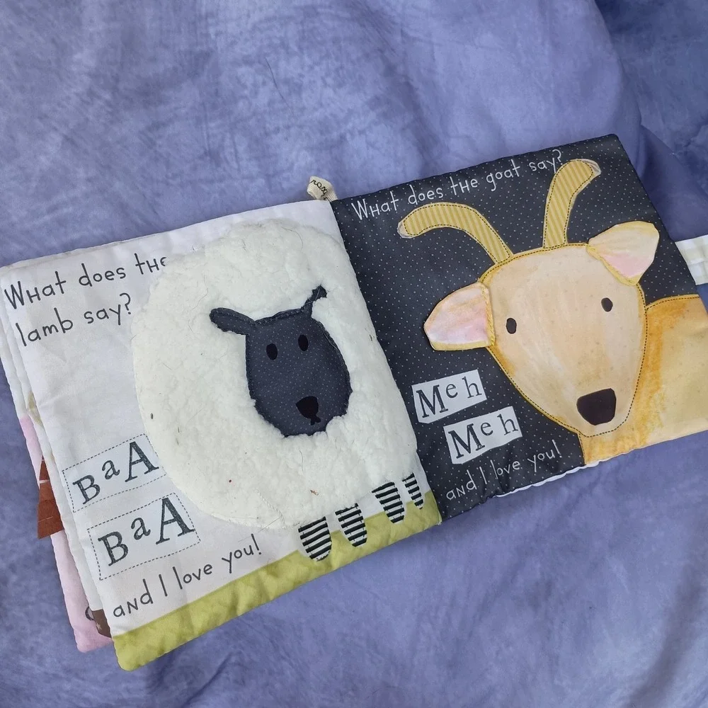 Demdaco Farm Animals Soft Baby Sensory Activity Fabric Book